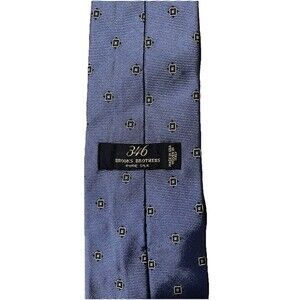 Brooks Brothers 346 Pure Silk Blue Geometric Men's Tie Long Wide 60" x 4"
